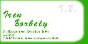 iren borbely business card