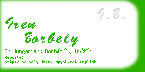 iren borbely business card